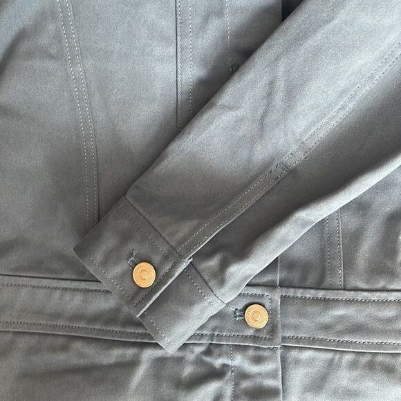 Zara blue 100% cotton denim button down mini twill long sleeve shirt dress S - Picture 9 of 11